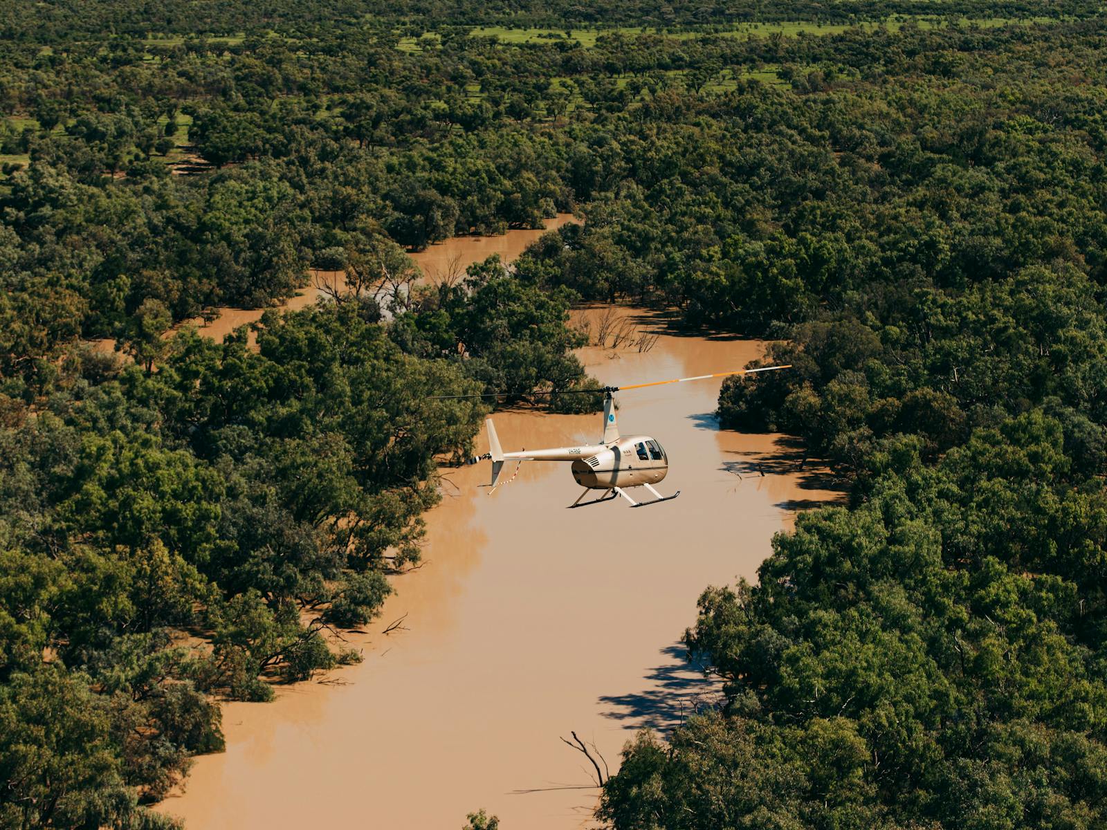 Flying above Thomson River
