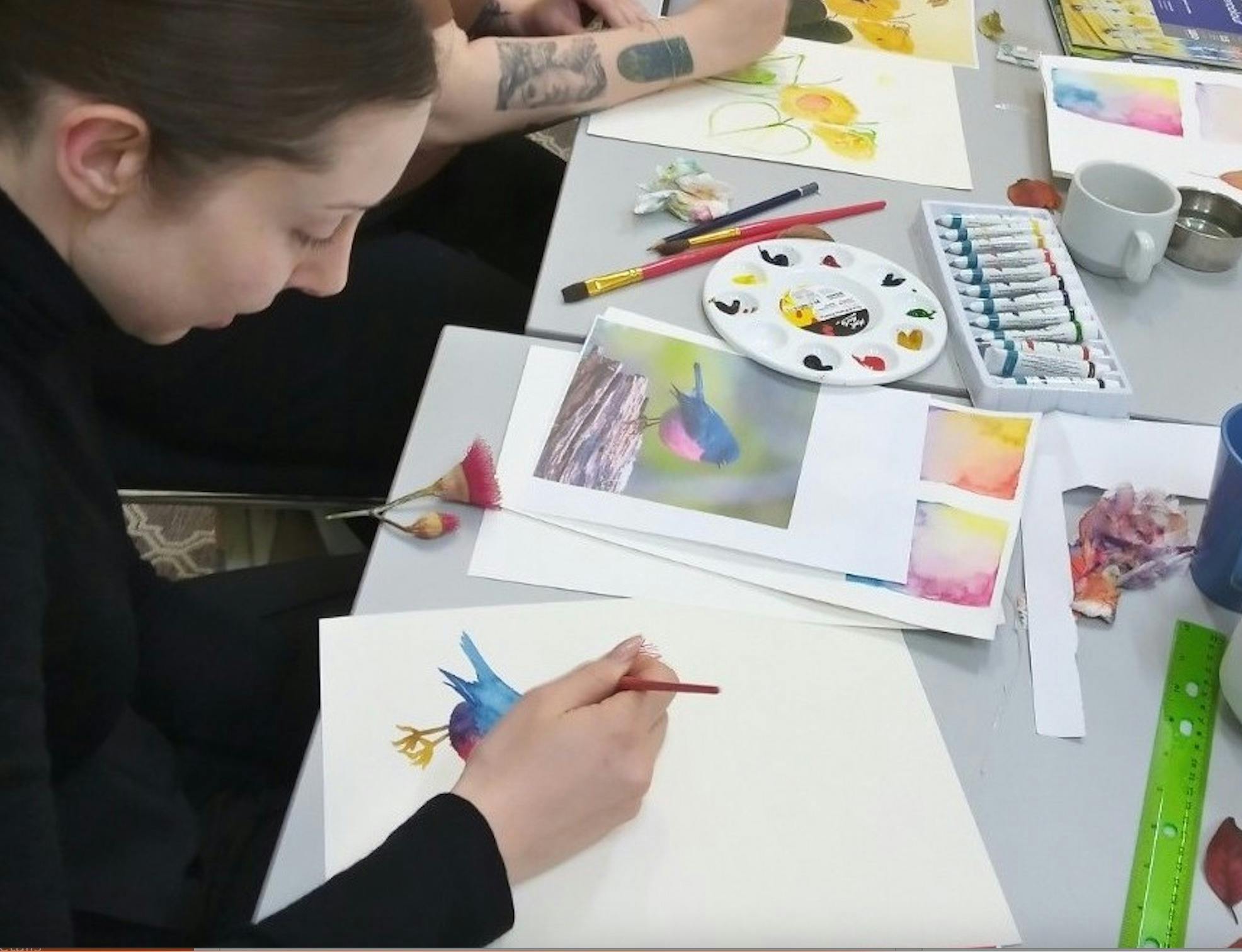 scribble cat studios water colour class