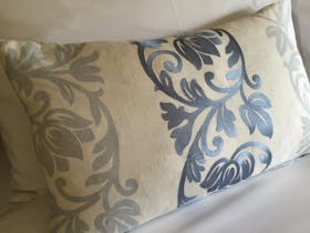 We sew all our beautiful cushions and curtains from European design house textiles