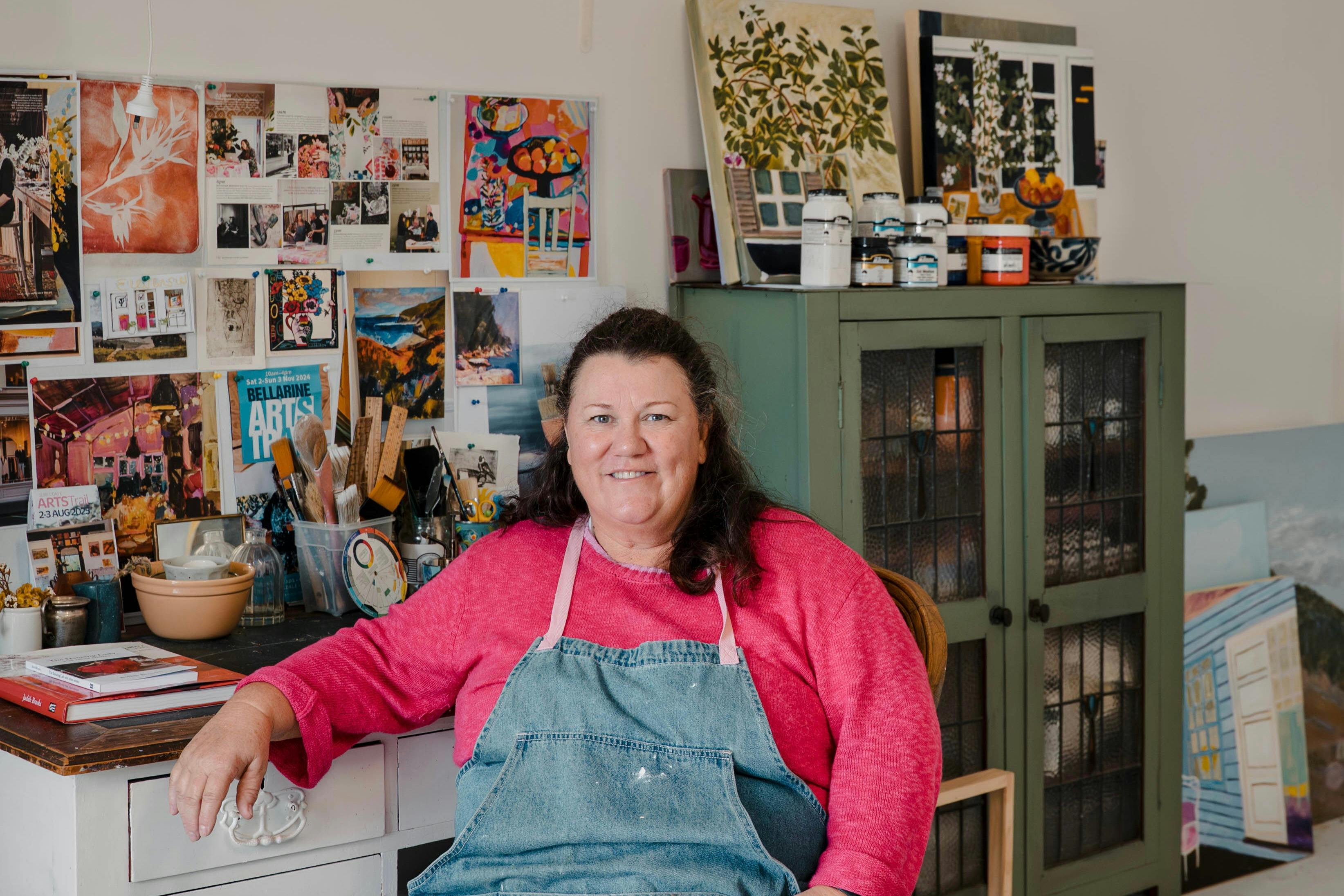 Bellarine Arts Trail Lou Kennedy in her studio