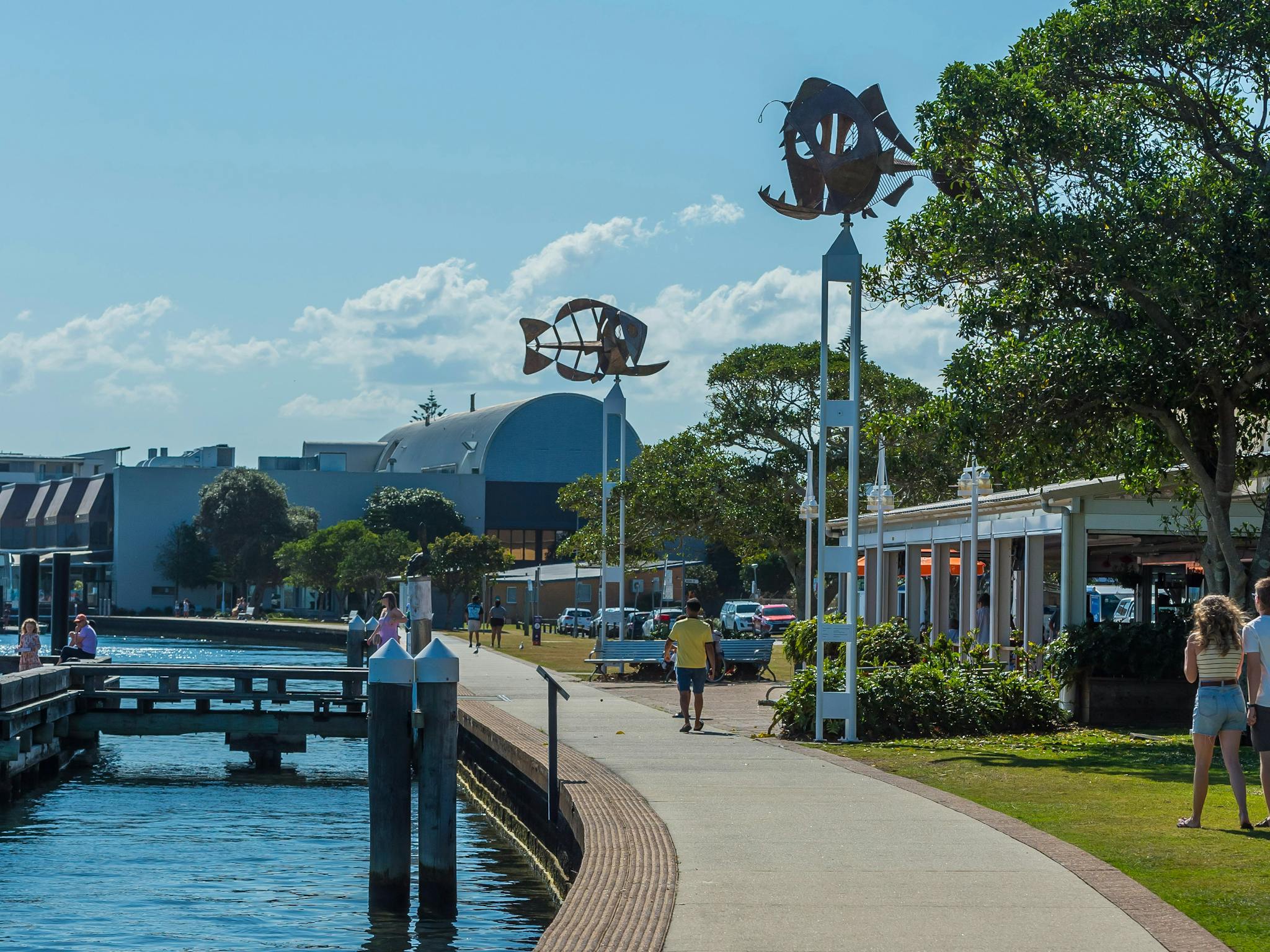 sculptures by the river