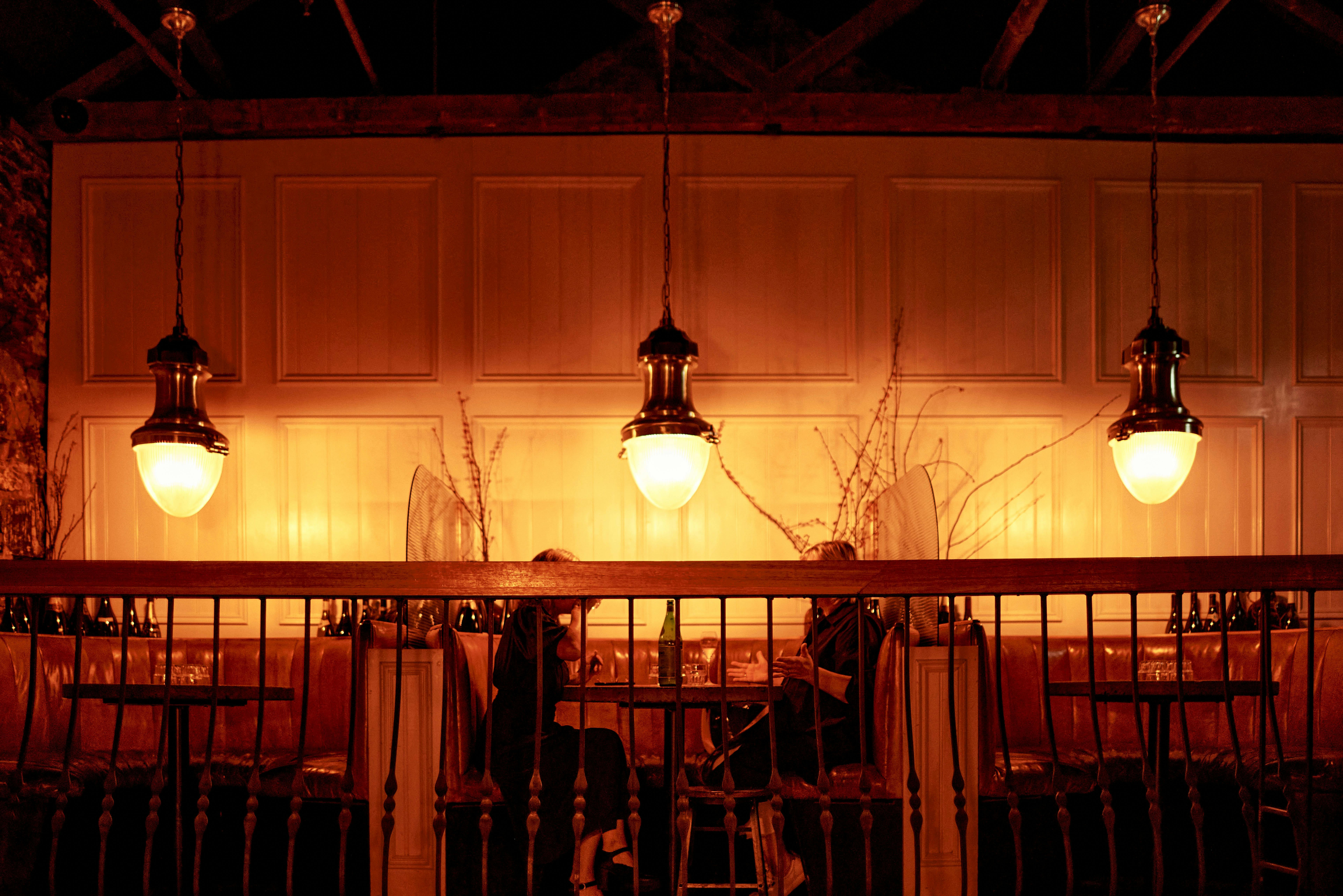 Booths and mezzanine area