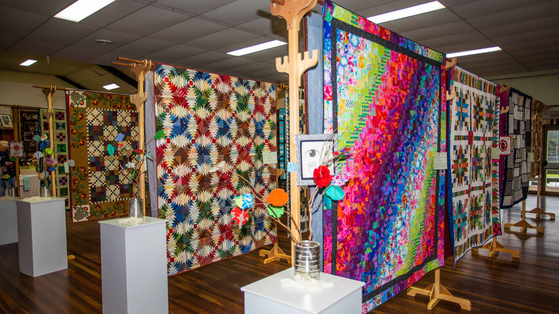 Quilts on display