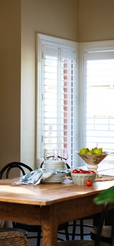 Dining room table and dining room