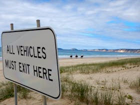 No vehicles allowed on their section of Rainbow Beach