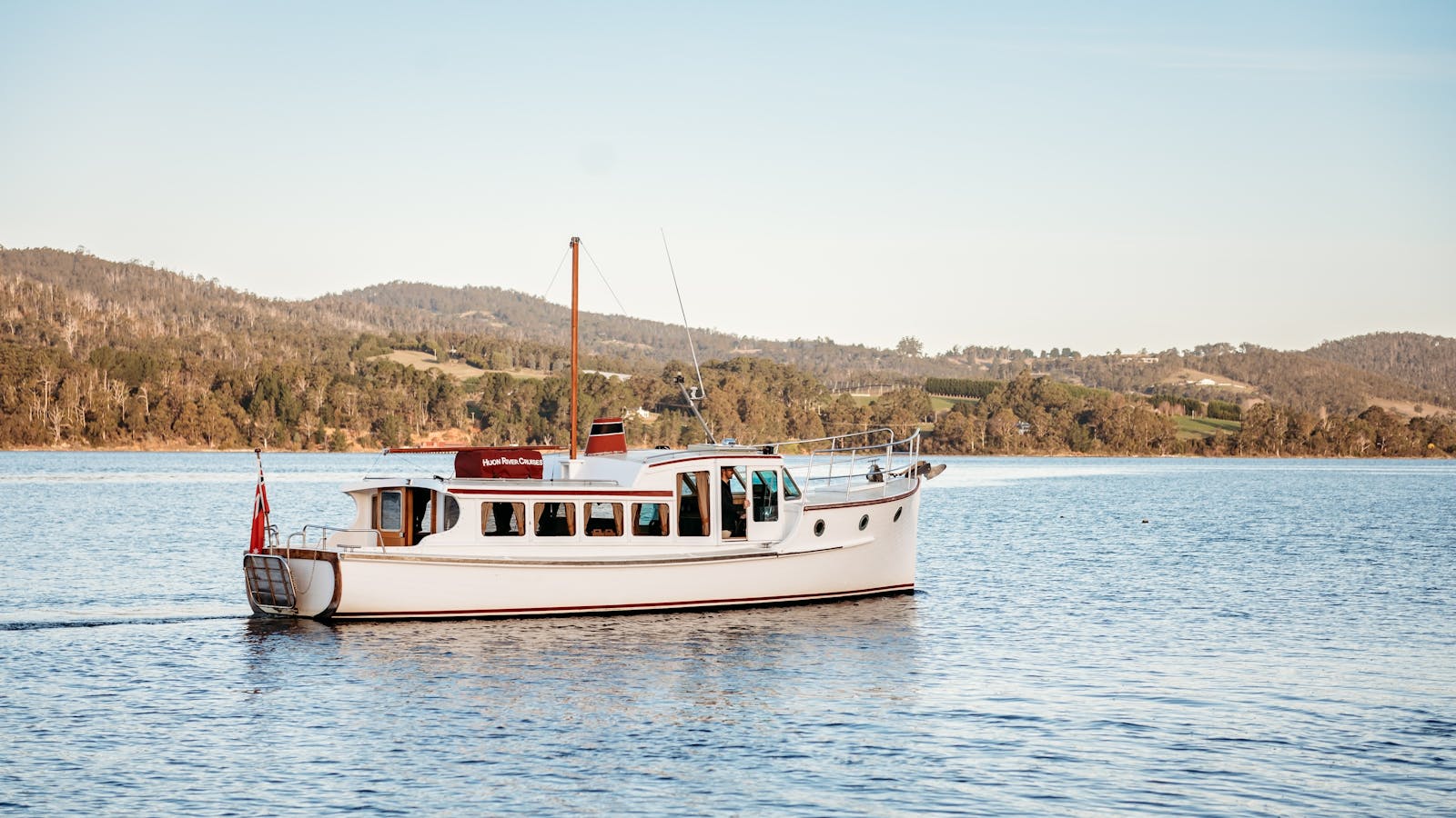 LaDrone leaving the Heriots Point dock, near Franklin Tasmania