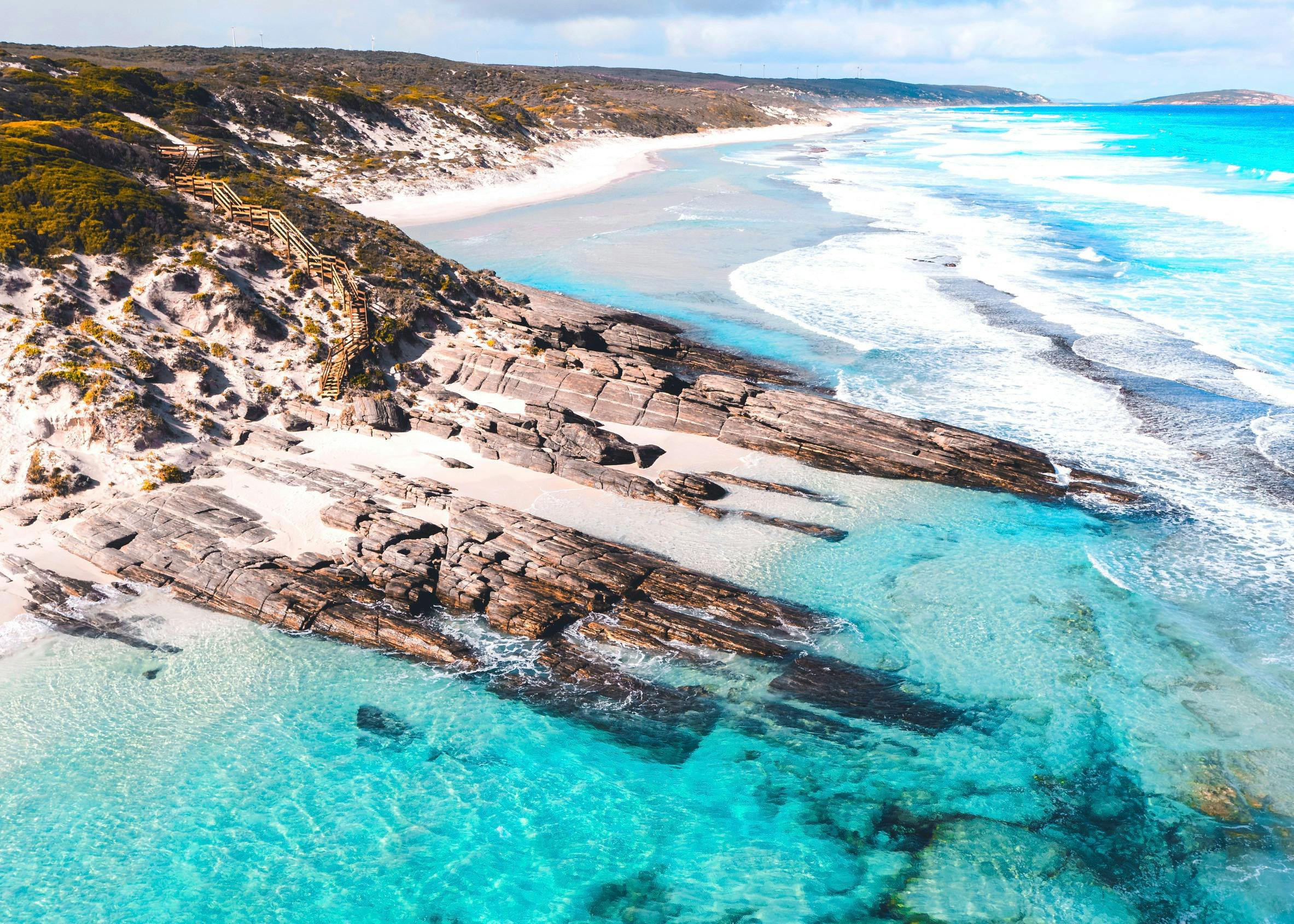 Aerial view of Eleven Mile Beach, along the Great Ocean Drive