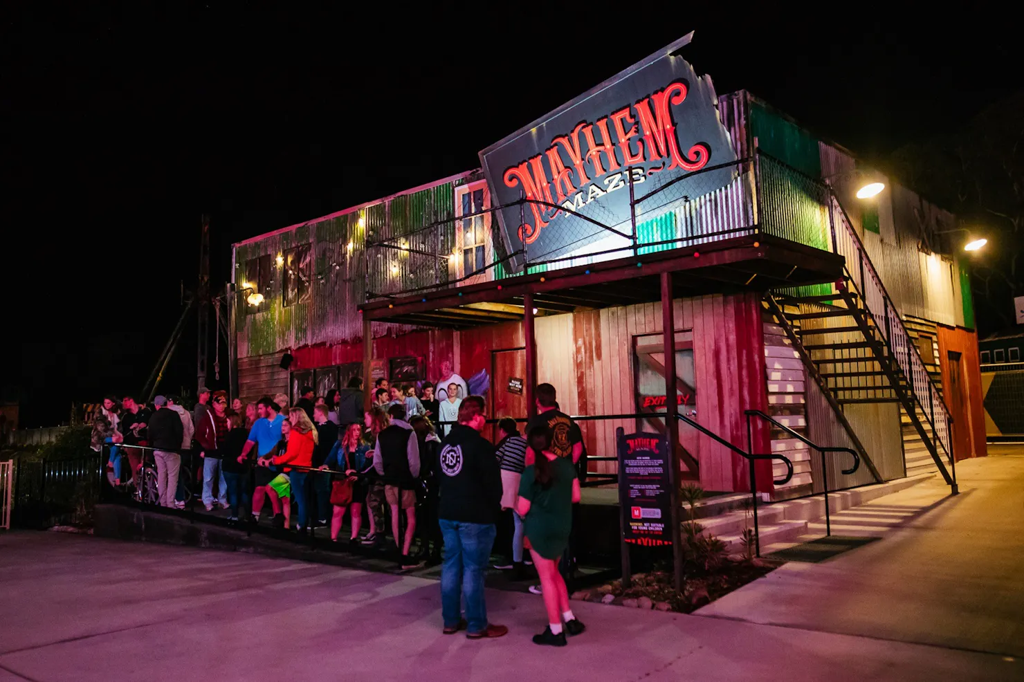 Ride the Night Mayhem Maze at Aussies World on the Sunshine Coast