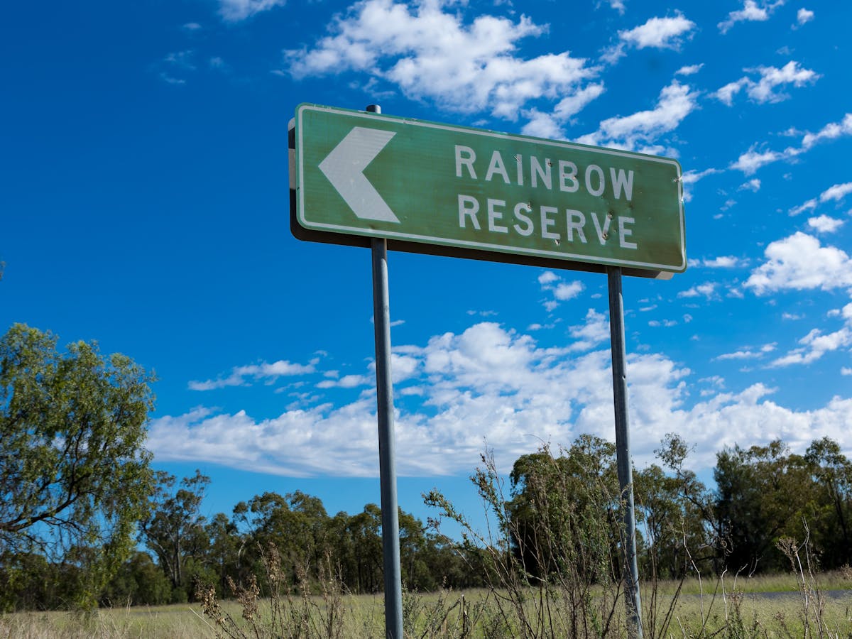 Rainbow Reserve sign
