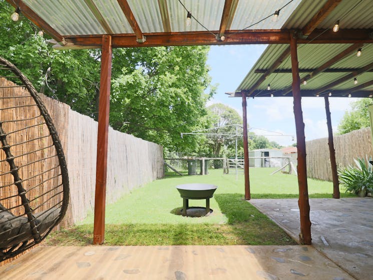 fenced yard with outdoor furniture