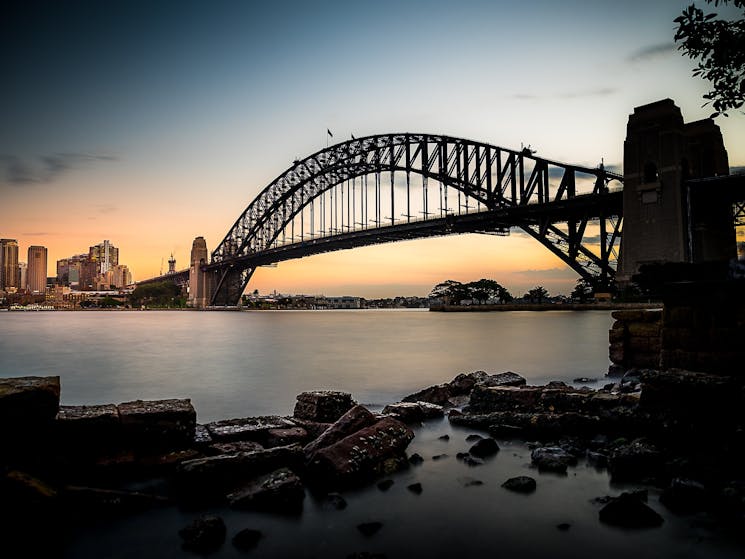 Sunset looking at Sydney Harbour Bridge