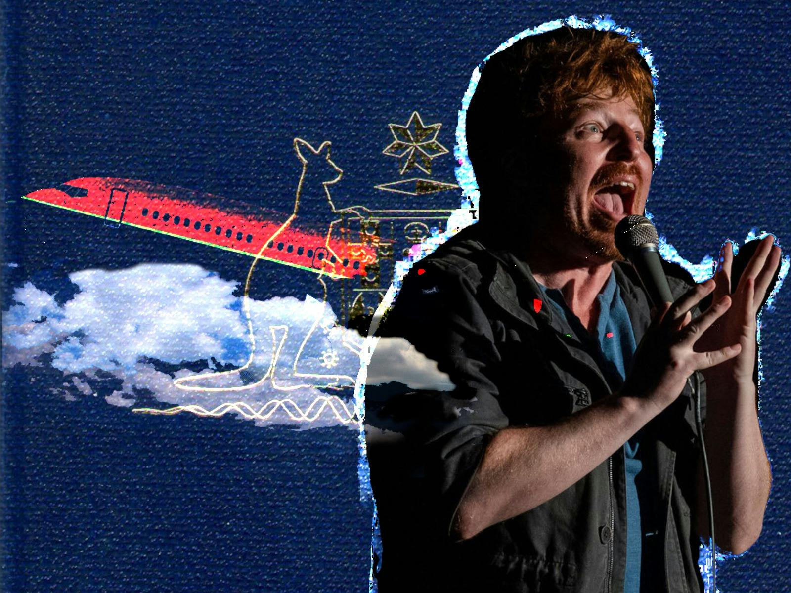 Collage image of Matt Harvey and a plane