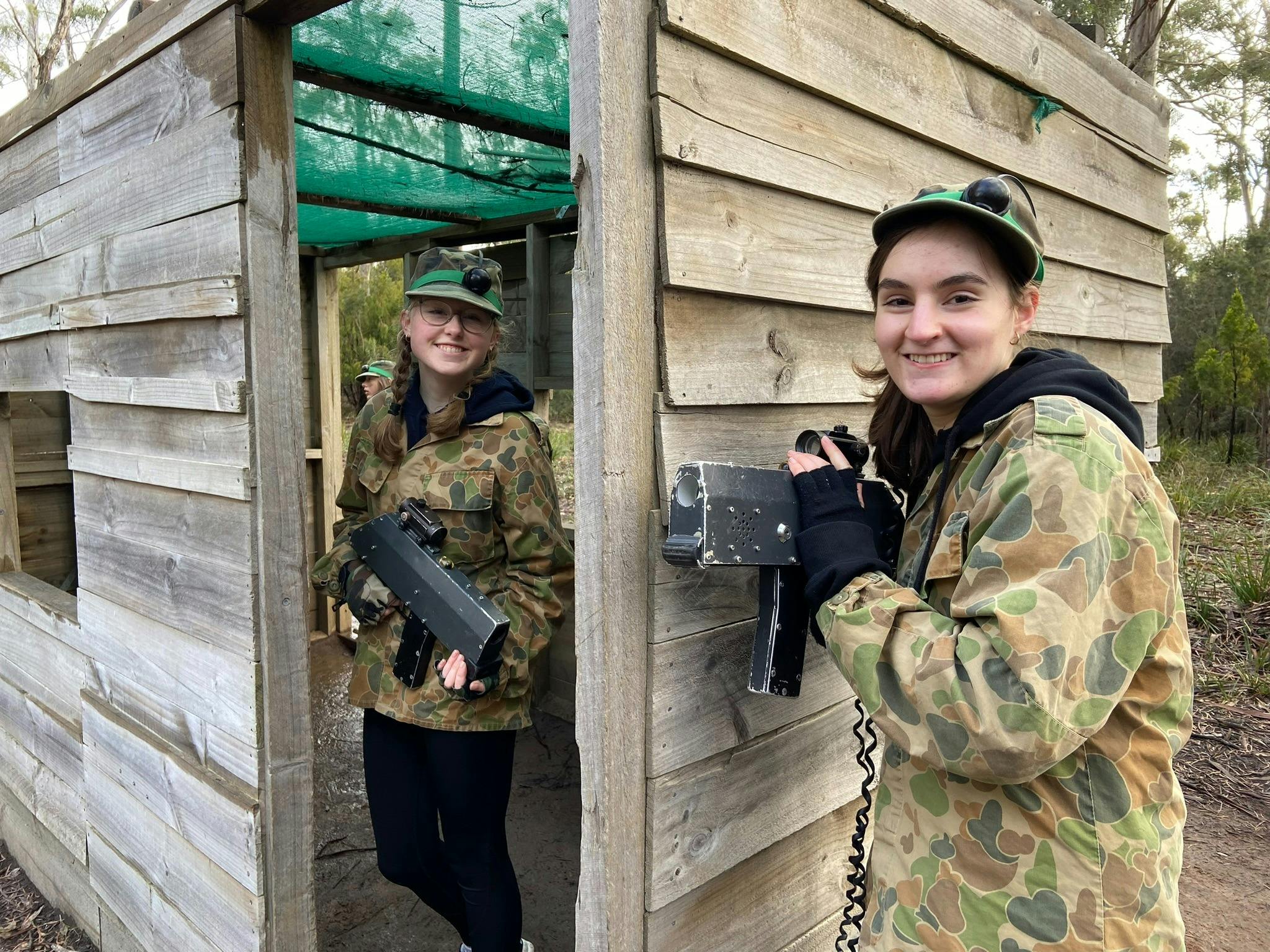 Girls at Tas Laser Skirmish in fort