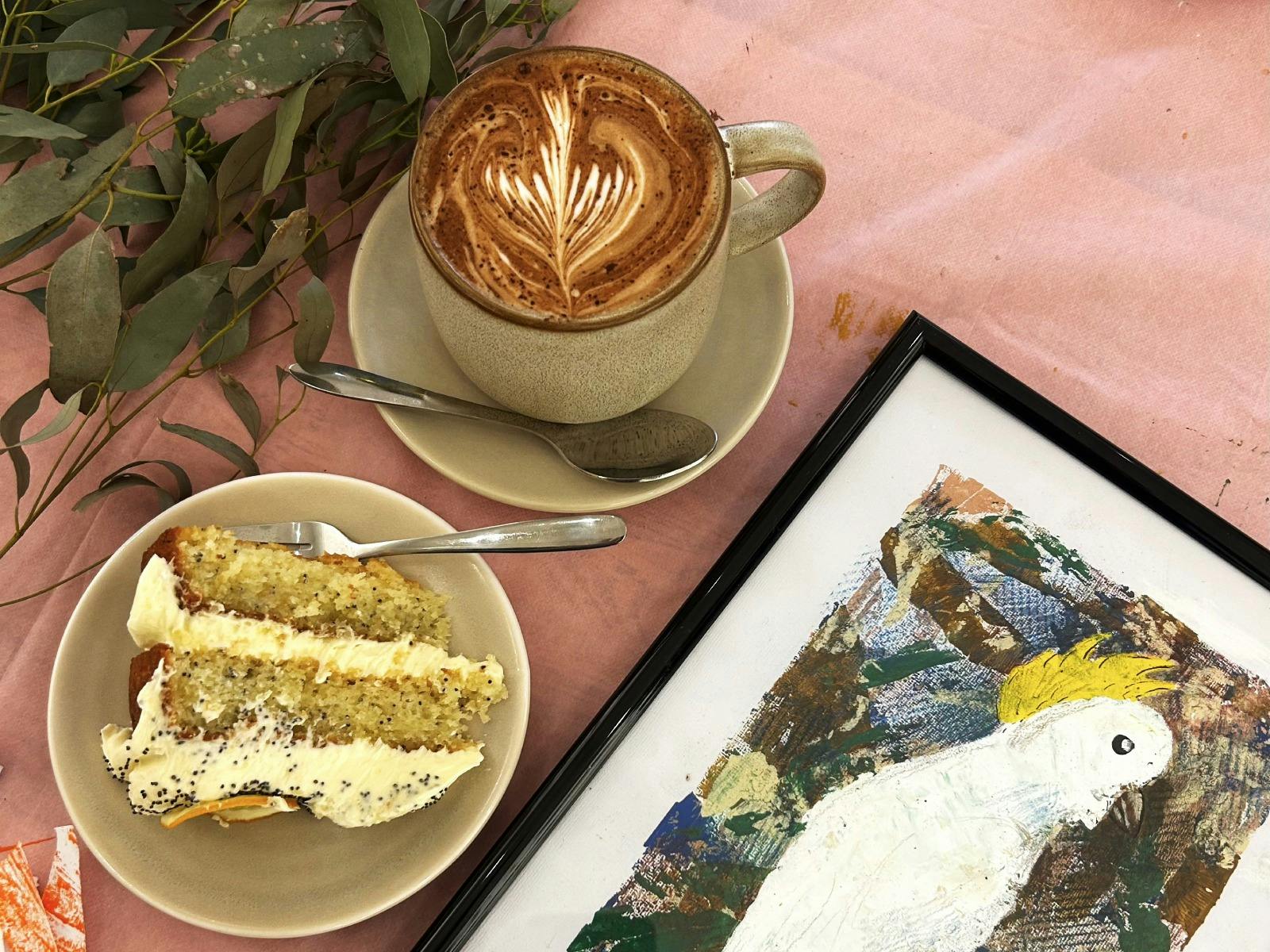 Coffee, cake and art making