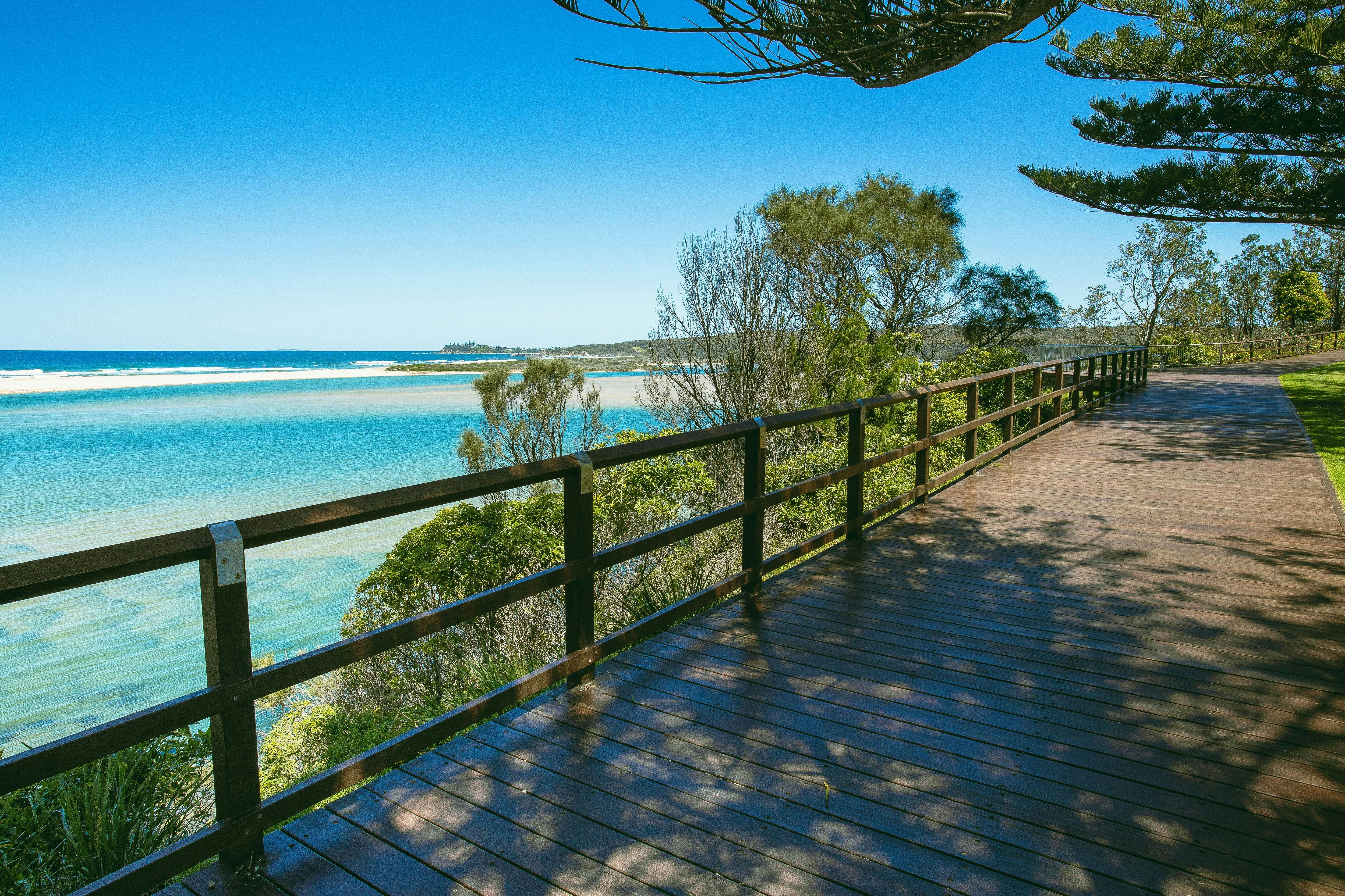 A boardwalk overlooking the ocean at Tuross Head