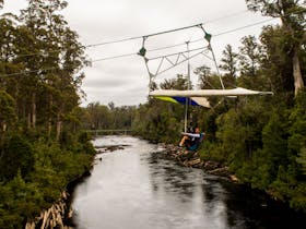 Eagle Hang Gliding over the Huon River in Tasmania