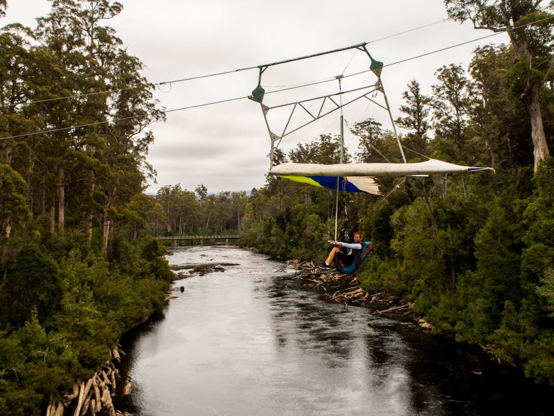 Eagle Hang Gliding over the Huon River in Tasmania