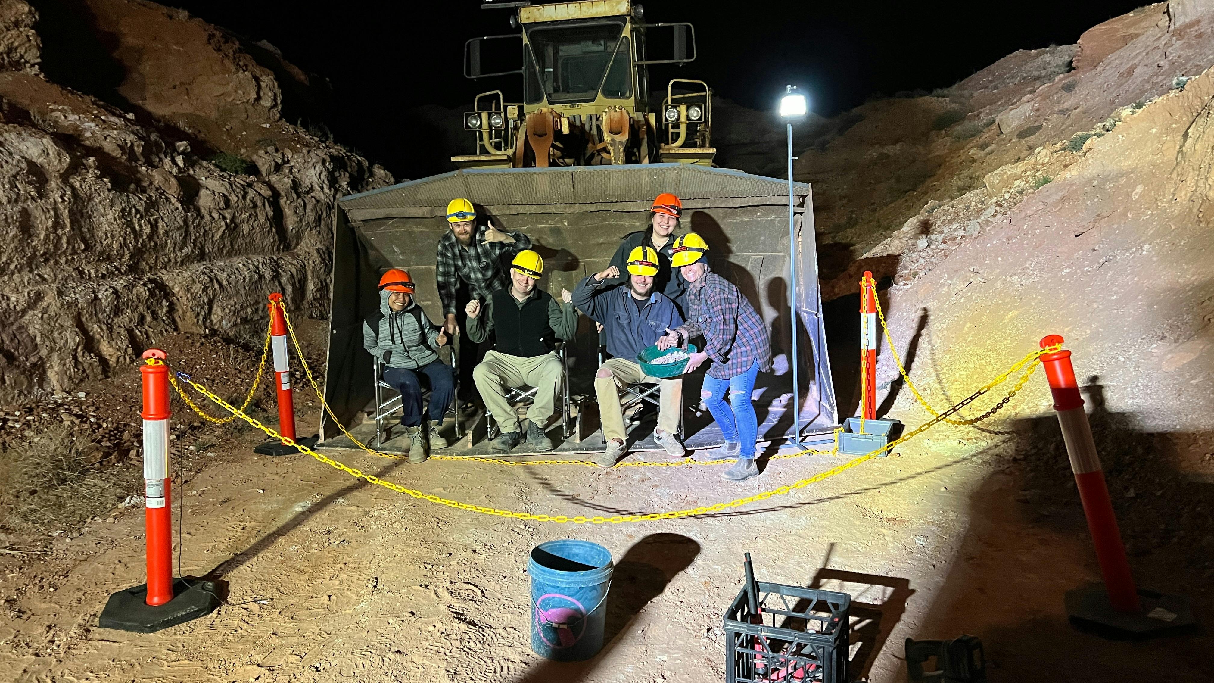 Opal hunters in the standby zone with their finds!