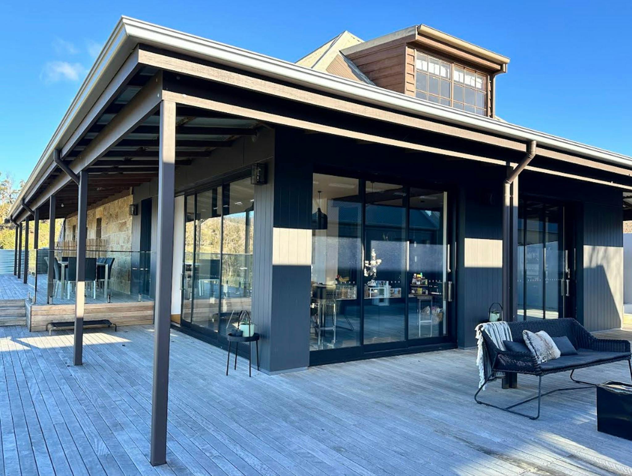 The Homestead - with floor to ceiling windows from the main kitchen and dining room.