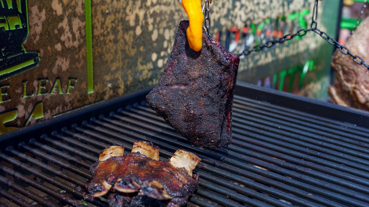 Meat on grill