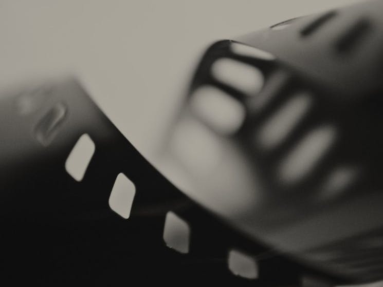 a close up of a reel of film