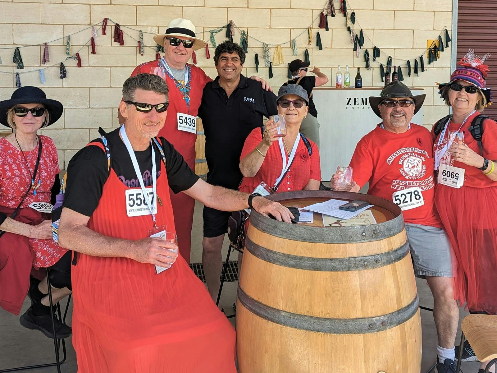Walkers dress in red for Wobbly Walk