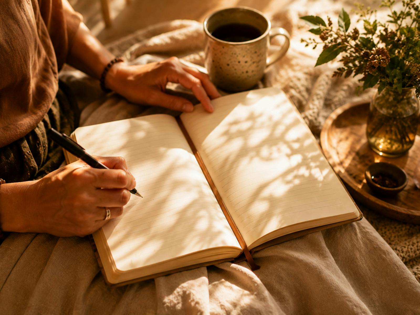Woman journaling