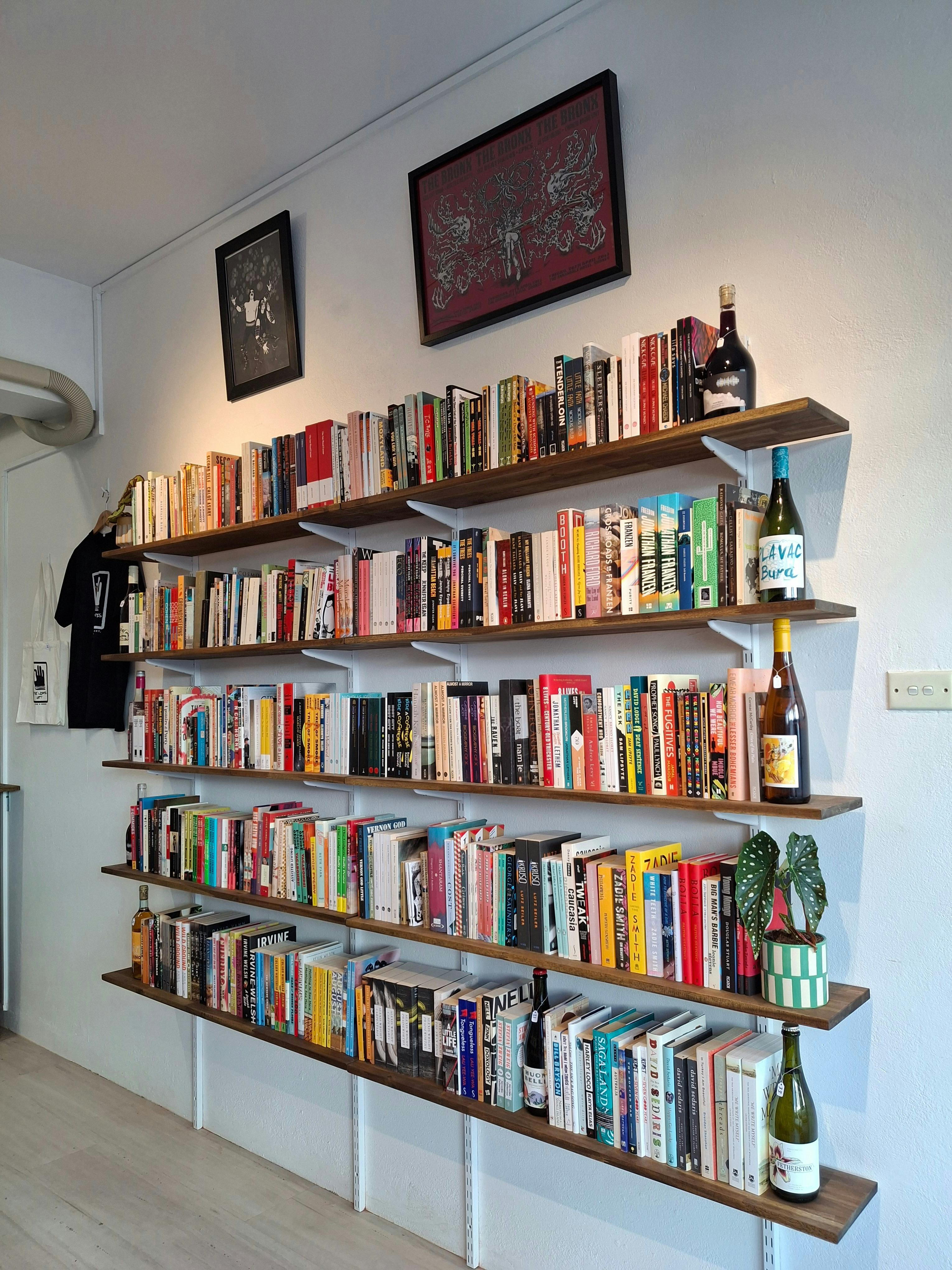 Inside view of bookshelf