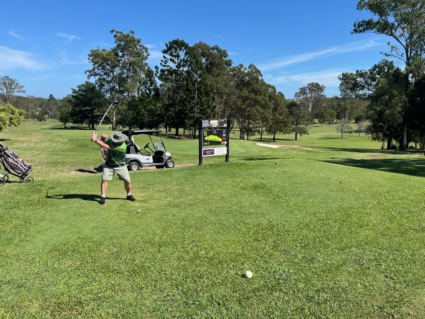 Teeing off at the 15th15th