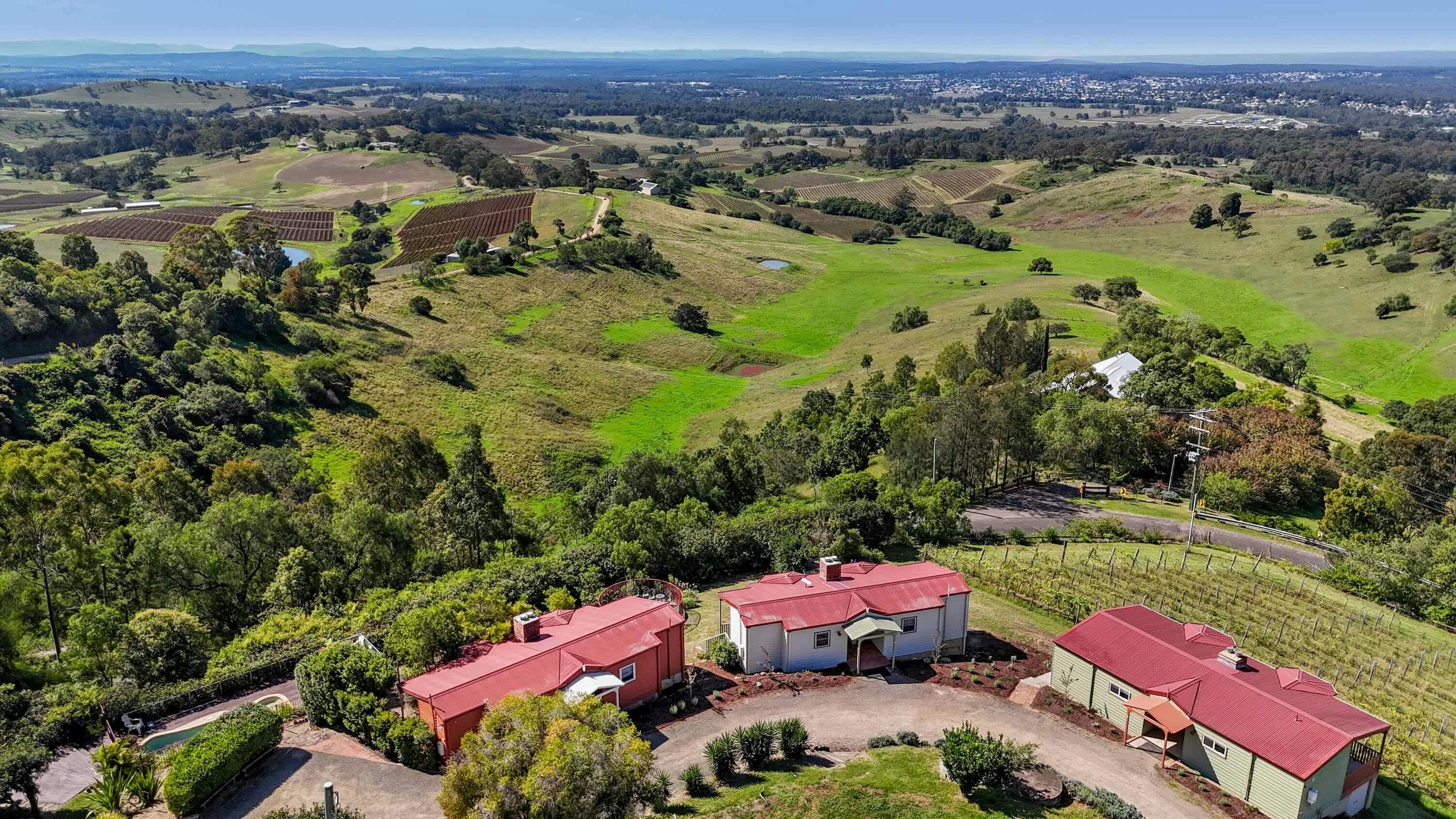Aerial shot over estate