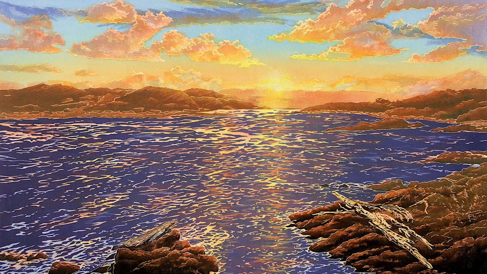 Sally James, 'Sunrise at the Edge of the World, Reduction linocut