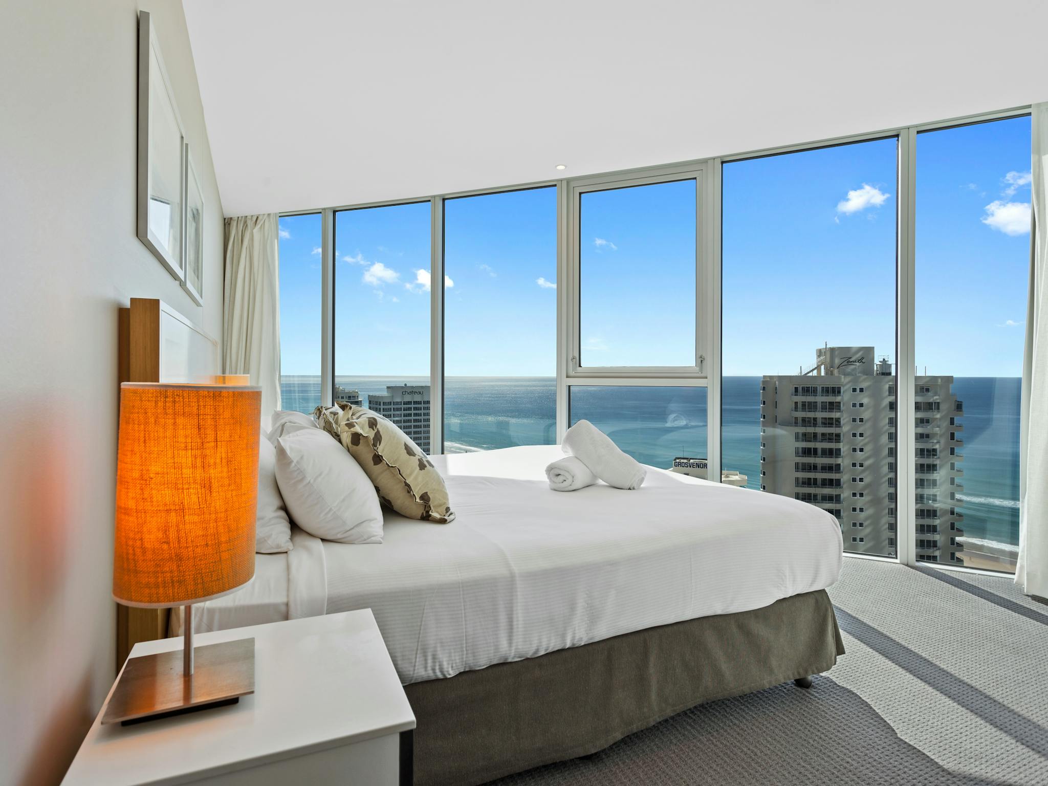 Luxury Bedding and Ocean Views Luxury Bedding and Ocean Views
