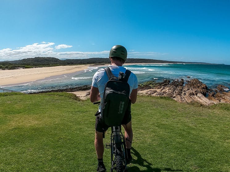 Man cycling at Narooma