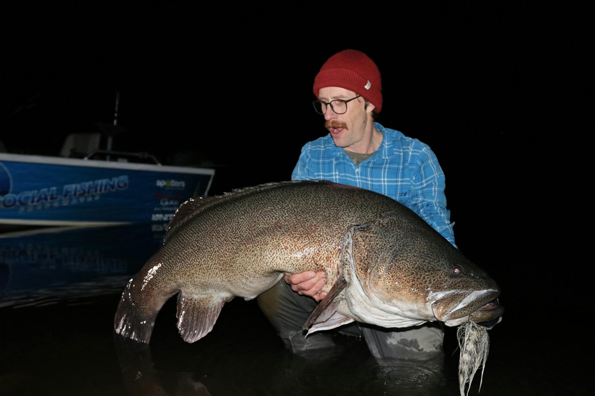 Here is the largest recorded capture of a Murray Cod on a fly rod, caught by Jimmy Barwick