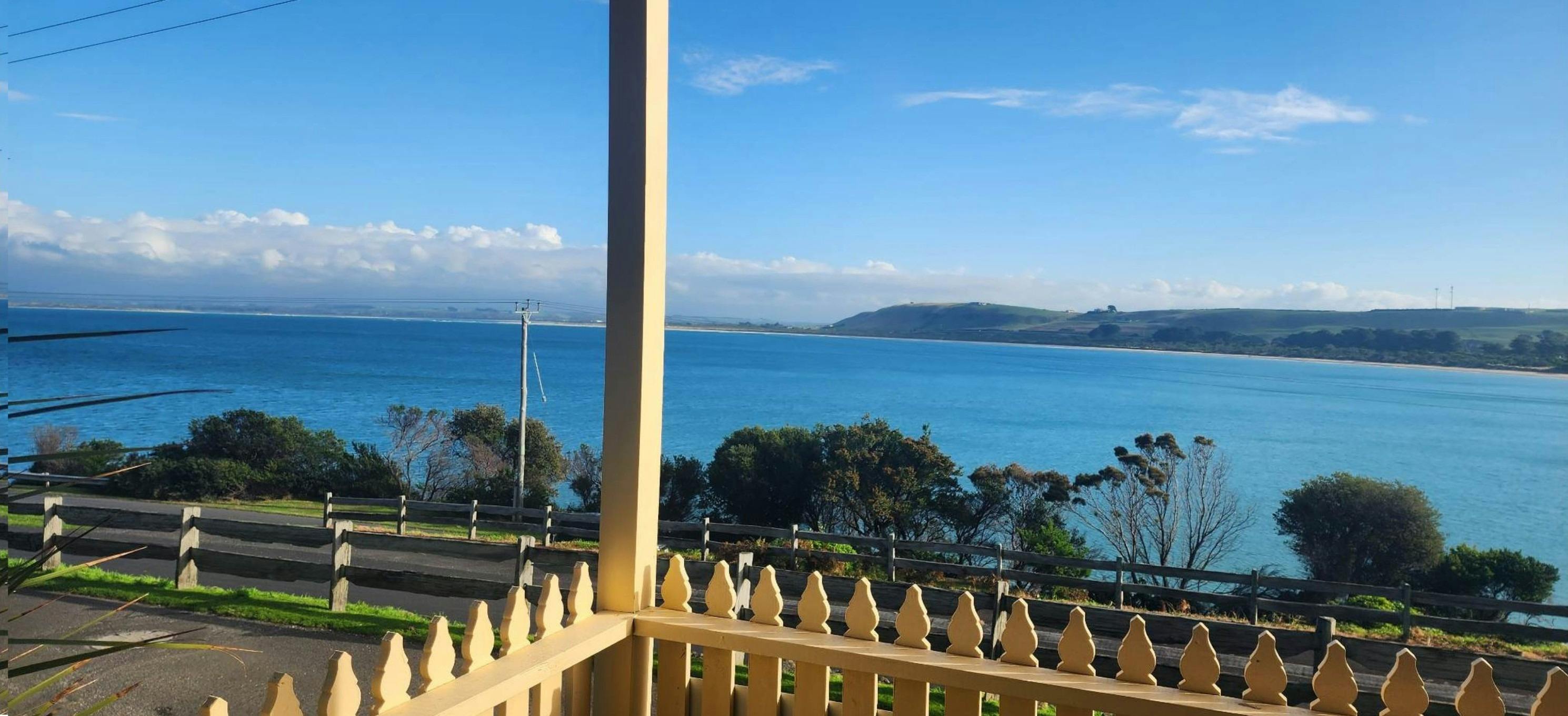 view from verandah with outdoor seating