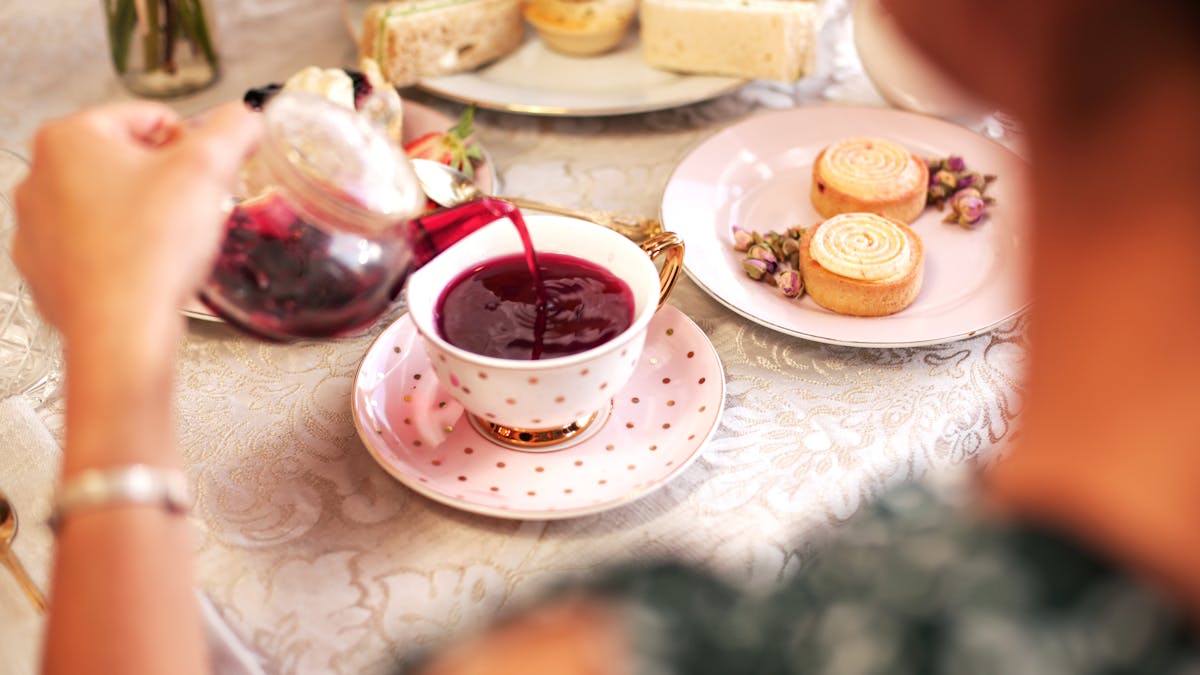 high tea table setting at aimee provence