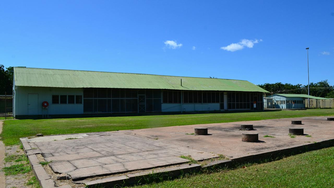 Remnant slab of the Laundry Block.