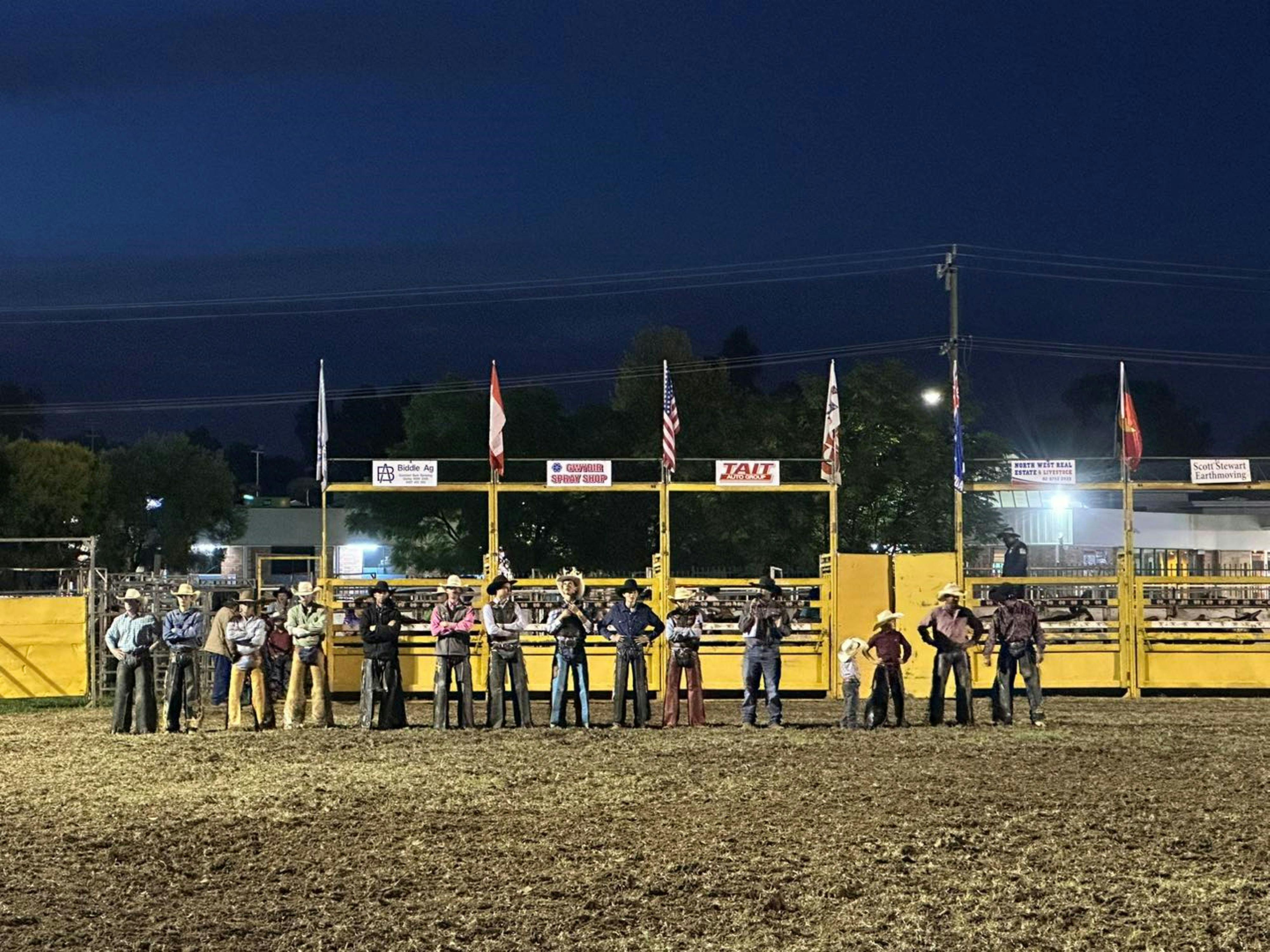 Bull riders at the Moree Show