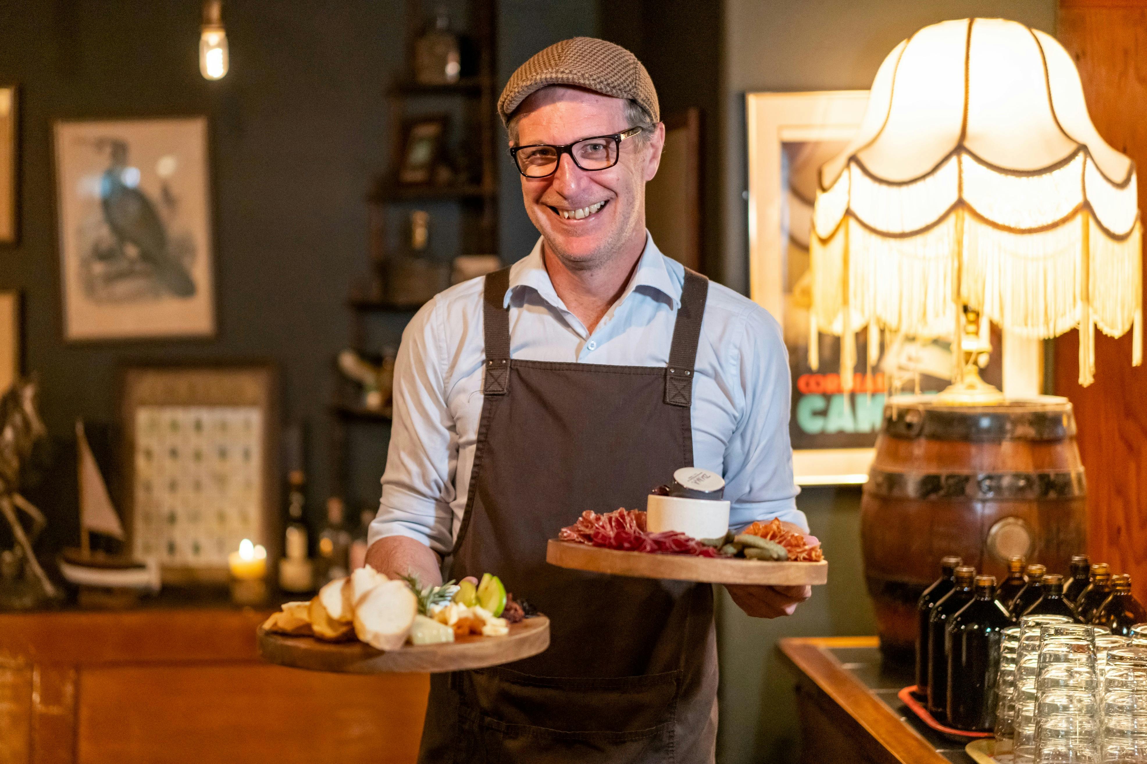 Tasty food in a hidden bar on our Gin Walking Tour of Perth!