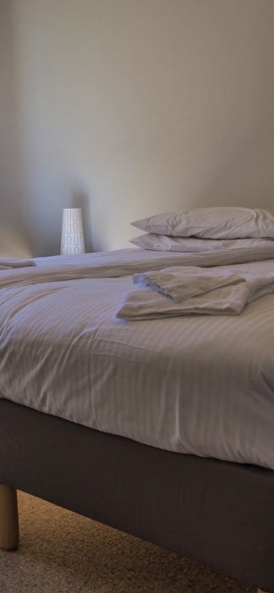 two beds inside the Pisa cottage at Cuppacumbalong