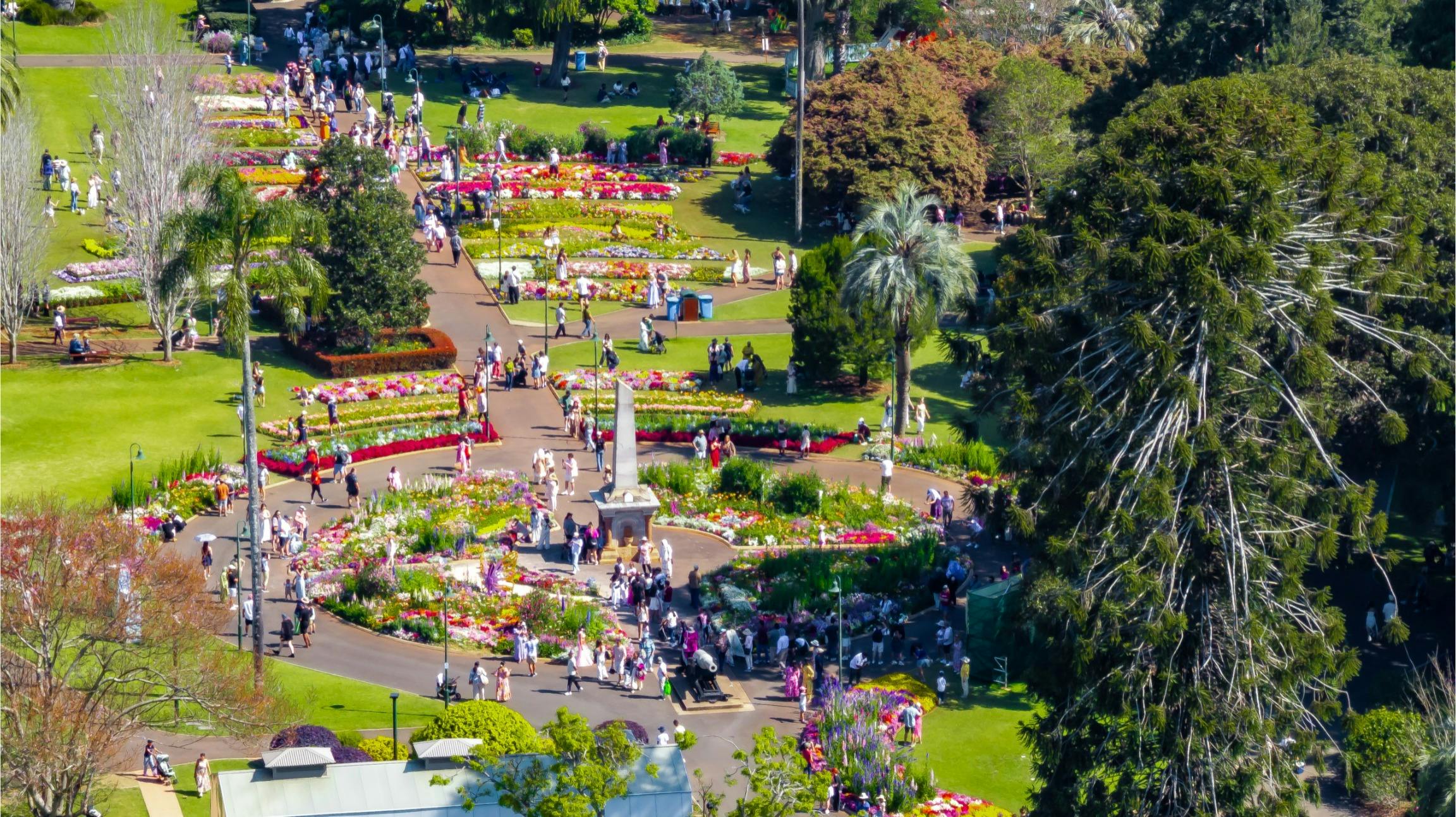 Aerial Shot of Queens Park Botanic Gardens