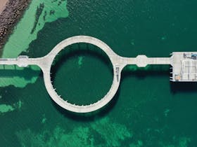 Aerial view of circular jetty