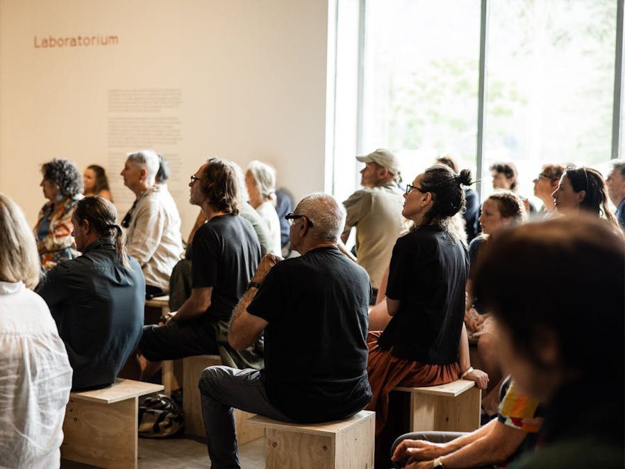 Audience enjoying a public talk in the Art Museum