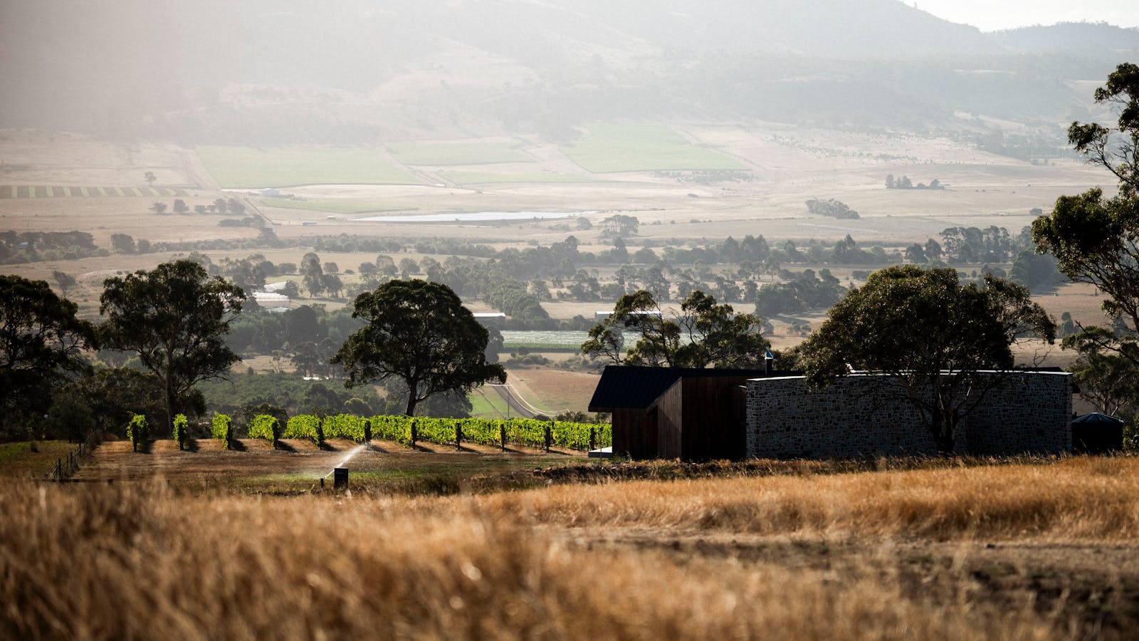 Caledon Cellar Door Overlooking the Coal Valley, Richmond, Tasmania.