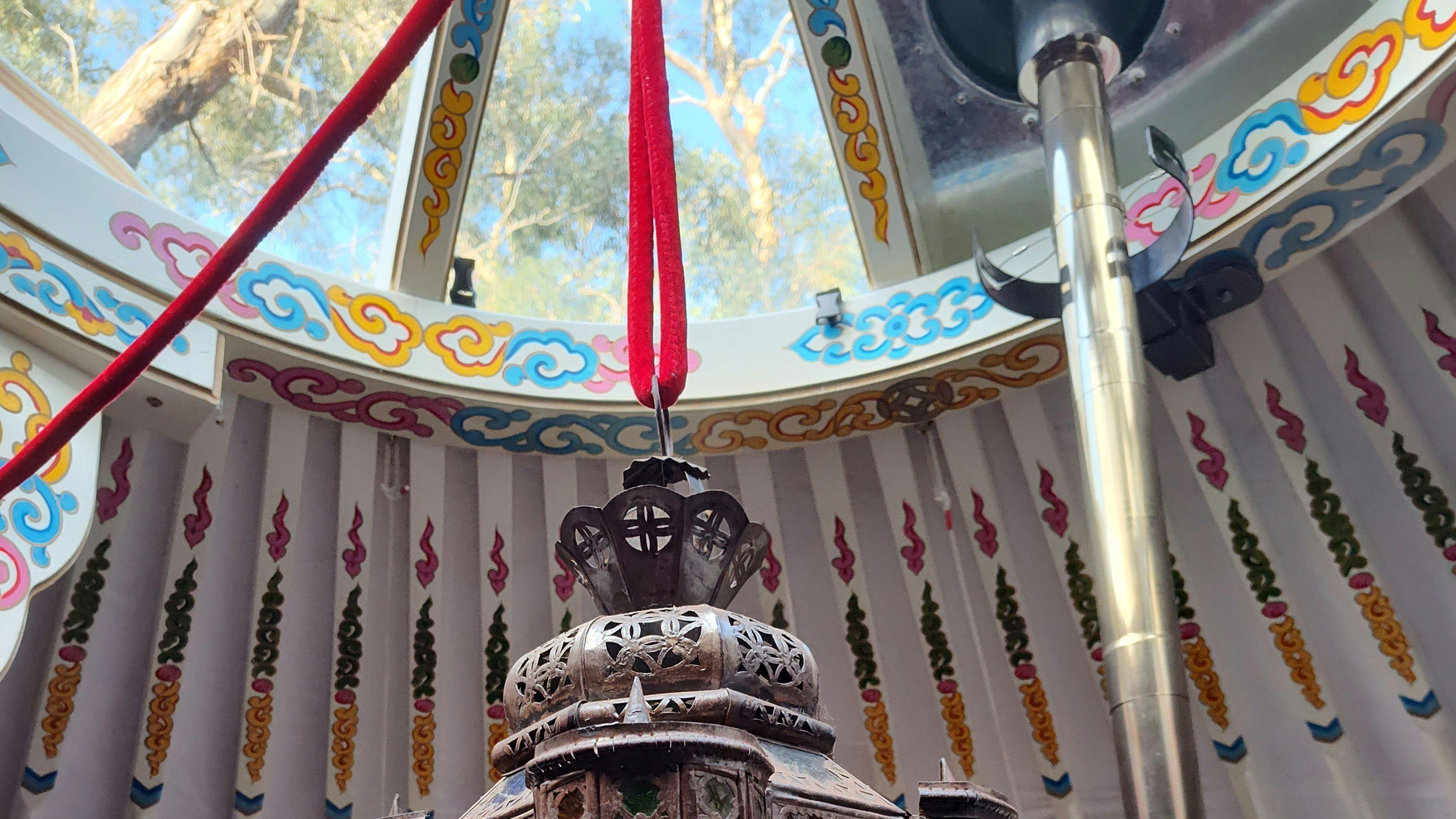 Looking up through the tonneau (skylight)