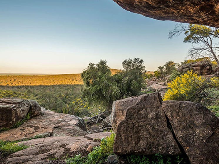 The view from Spring Hill picnic area in Cocoparra National Park. Photo: John Spencer/DPIE
