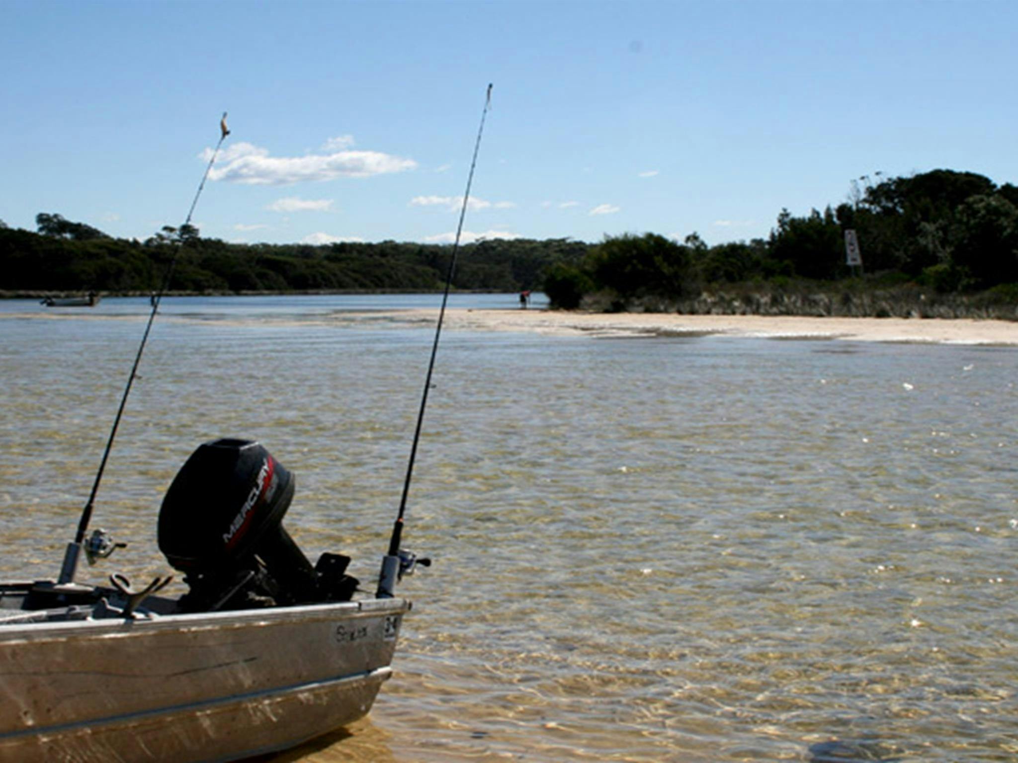 A boat at Congo campground, Eurobodalla National Park. Photo: Christina Bullivant/DPIE