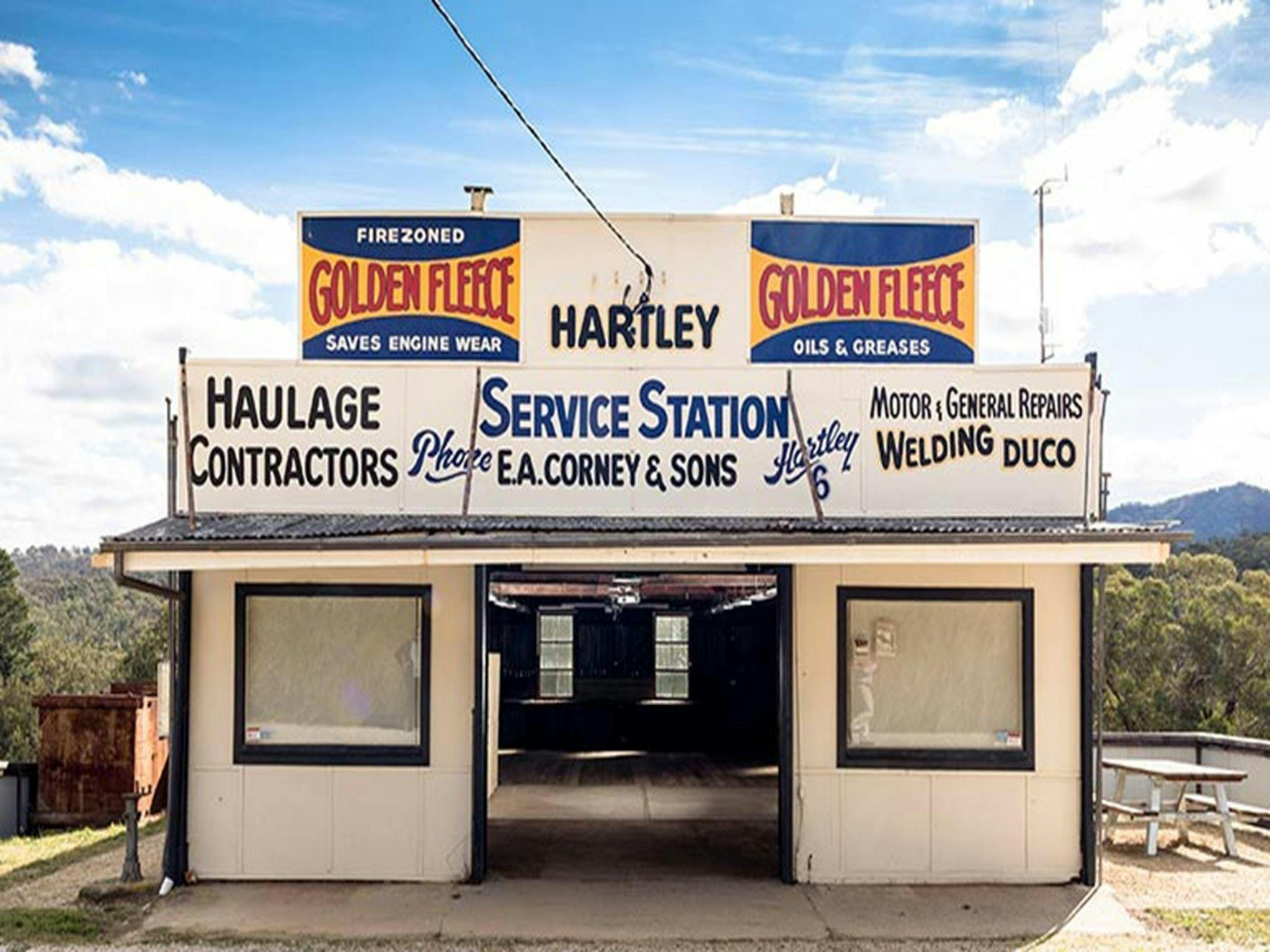 The exterior of Corney's Garage in Hartley Historic Site. Photo: Jennifer Leahy &copy; DPIE