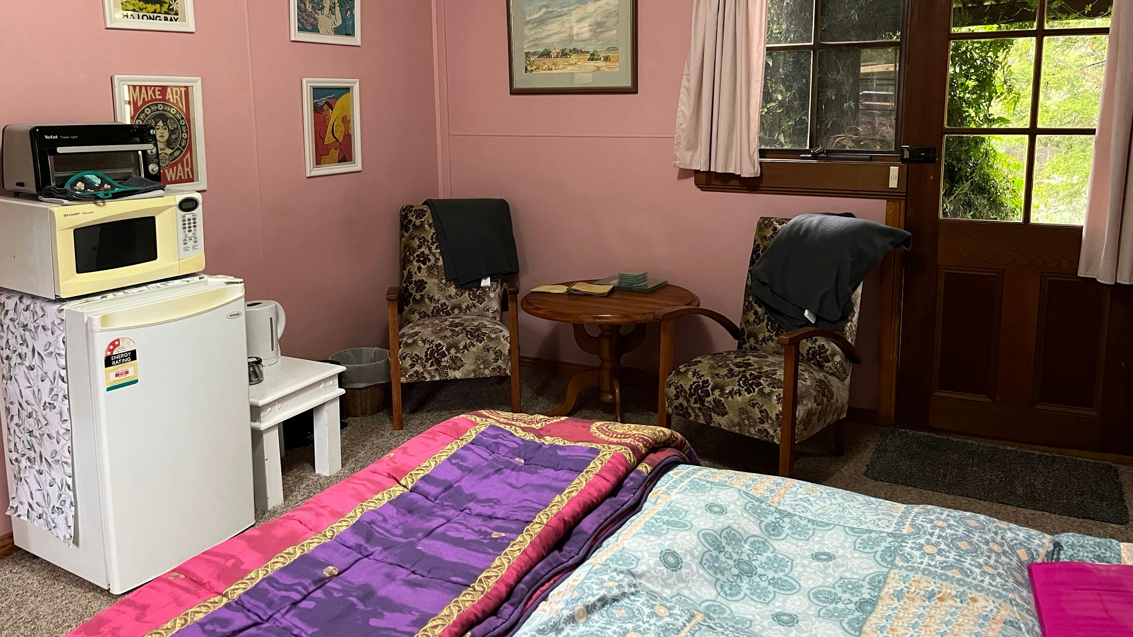 A cosy place to sit and eat and talk or read