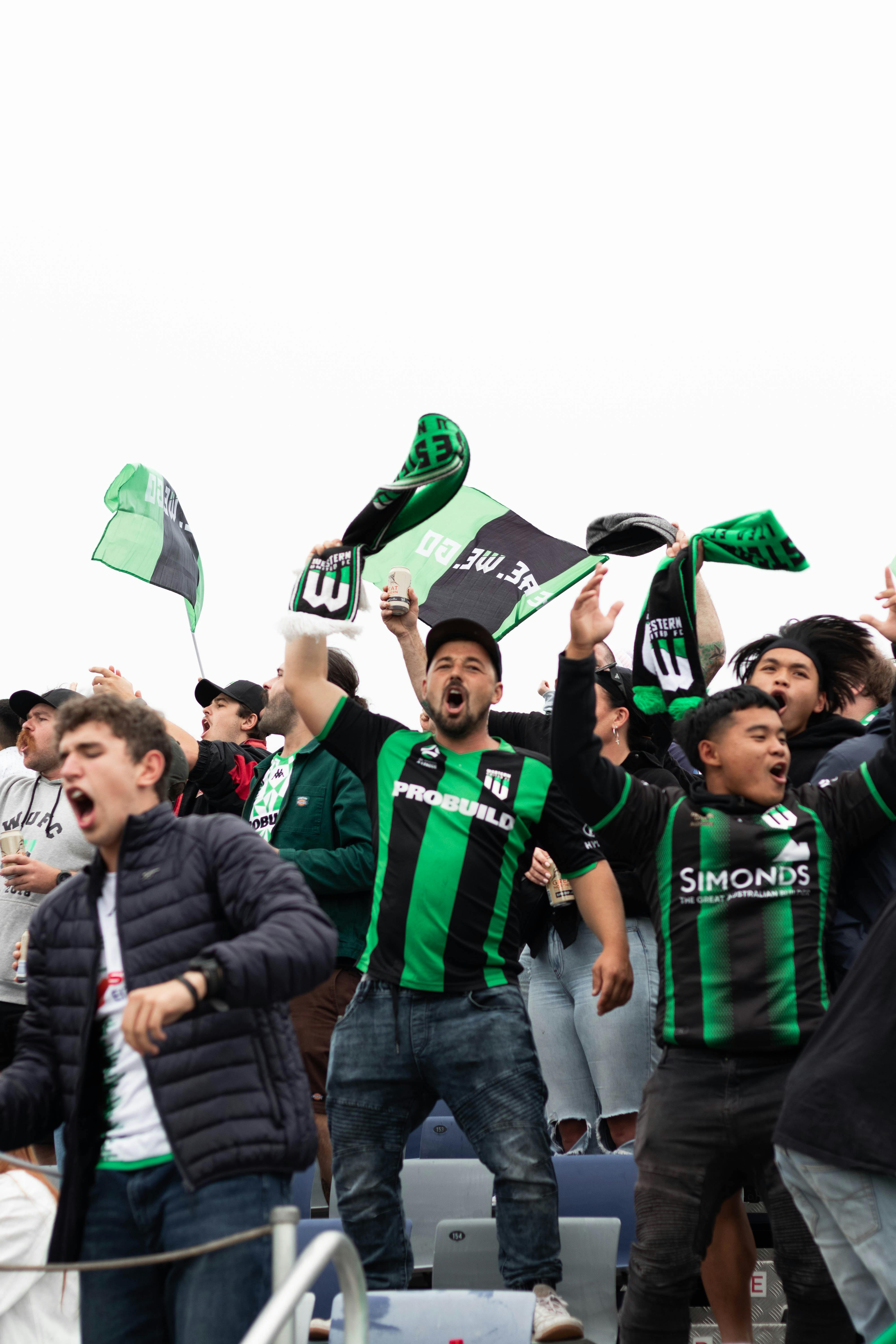 Western United fans cheering on the team